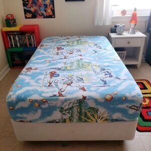 Vintage 1983 He-Man Masters of the Universe Twin Fitted Sheet Mattel 80s Bedding